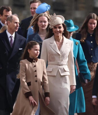 La famiglia reale britannica a Windsor per la Pasqua