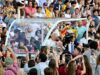 Il Papa è arrivato allo stadio olimpico Lluis Companys