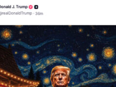 The Donald pubblica una sua immagine con la scritta ‘Trump 2028’