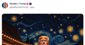 The Donald pubblica una sua immagine con la scritta ‘Trump 2028’